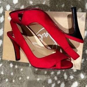 Christian Louboutin Red Open Toe Sling Back Pump. Size 38.5